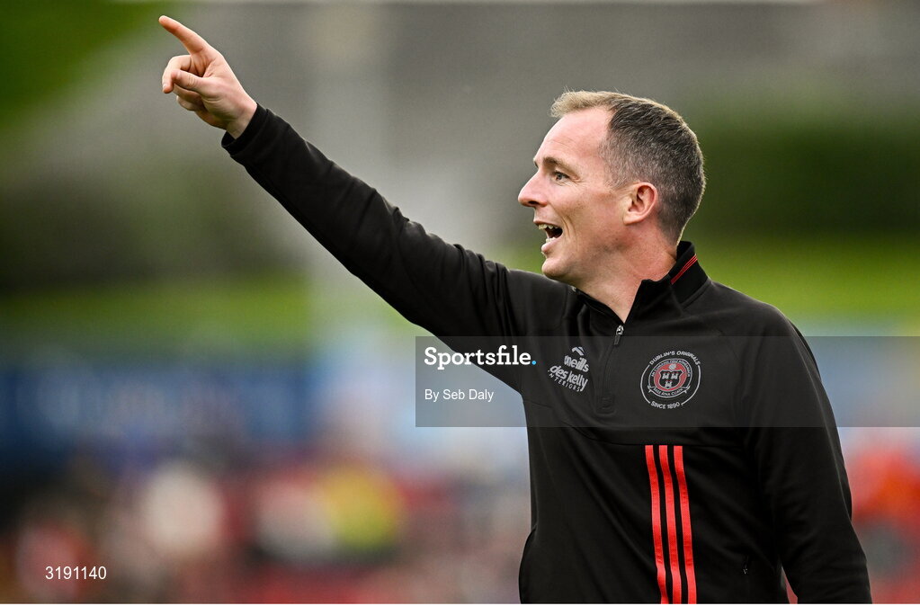 18 July 2025; Bohemians first team coach Derek Pender during the Sports Direct Men’s FAI Cup second round match between Killester Donnycarney and Bohemians at Dalymount Park in Dublin. Photo by Seb Daly/Sportsfile
