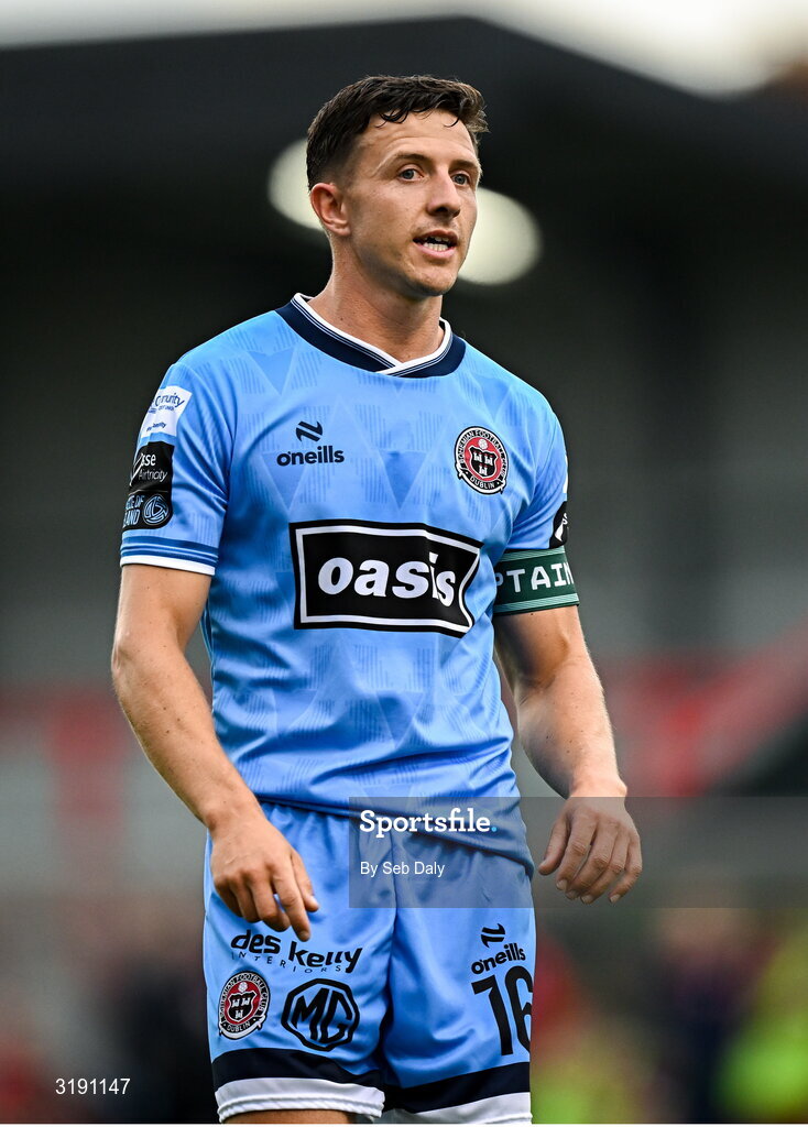 18 July 2025; Keith Buckley of Bohemians during the Sports Direct Men’s FAI Cup second round match between Killester Donnycarney and Bohemians at Dalymount Park in Dublin. Photo by Seb Daly/Sportsfile