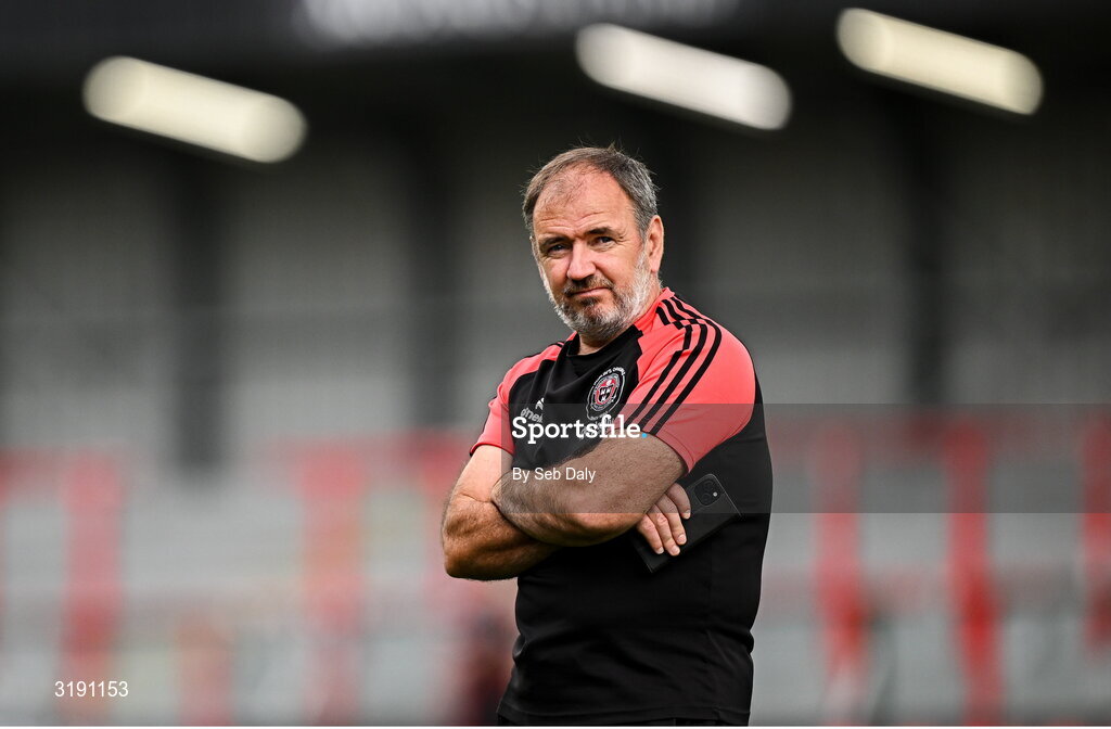 18 July 2025; Bohemians director of football Pat Fenlon before the Sports Direct Men’s FAI Cup second round match between Killester Donnycarney and Bohemians at Dalymount Park in Dublin. Photo by Seb Daly/Sportsfile