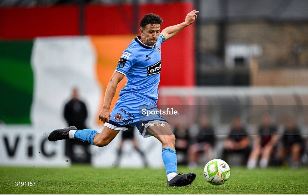 18 July 2025; Keith Buckley of Bohemians during the Sports Direct Men’s FAI Cup second round match between Killester Donnycarney and Bohemians at Dalymount Park in Dublin. Photo by Seb Daly/Sportsfile