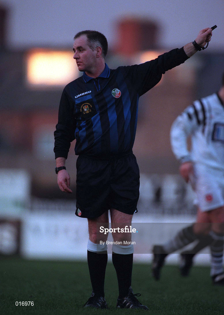 14 December 1997; Referee Brian O'Regan during the Bord Gáis National League Premier Division match between Bohemians and Dundalk at Dalymount Park in Dublin. Photo by Brendan Moran/Sportsfile.