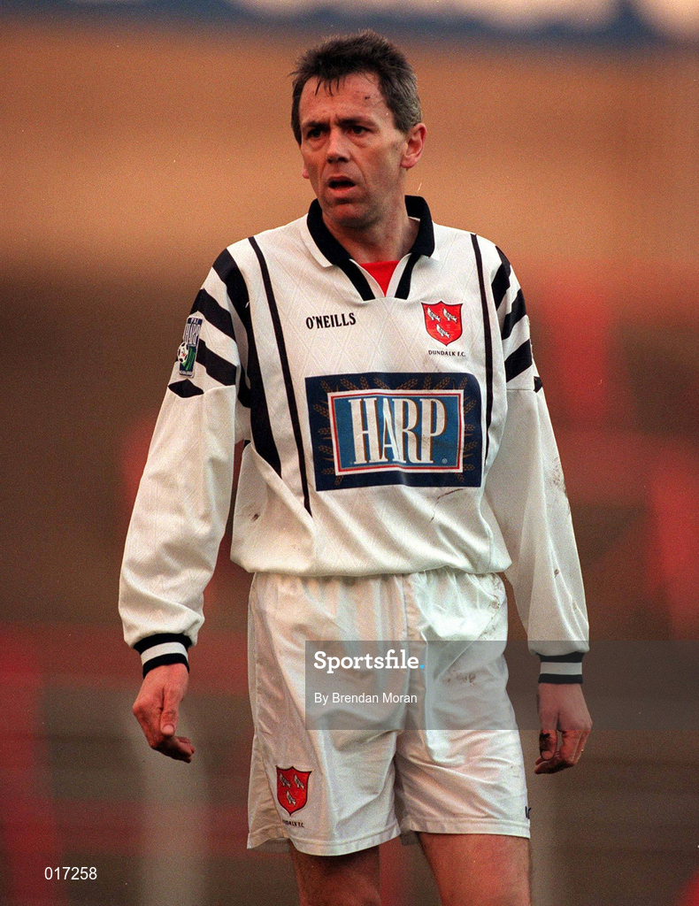 14 December 1997; Kevin Brady of Dundalk during the Harp Lager National League Premier Division match between Bohemians and Dundalk at Dalymount Park in Dublin. Photo by Brendan Moran/Sportsfile.