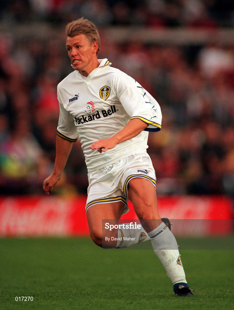 31 July 1998; Gunnar Halle of Leeds United during the Carlsberg Trophy match between Leeds United and Lazio at Lansdowne Road in Dublin. Photo by David Maher/Sportsfile.