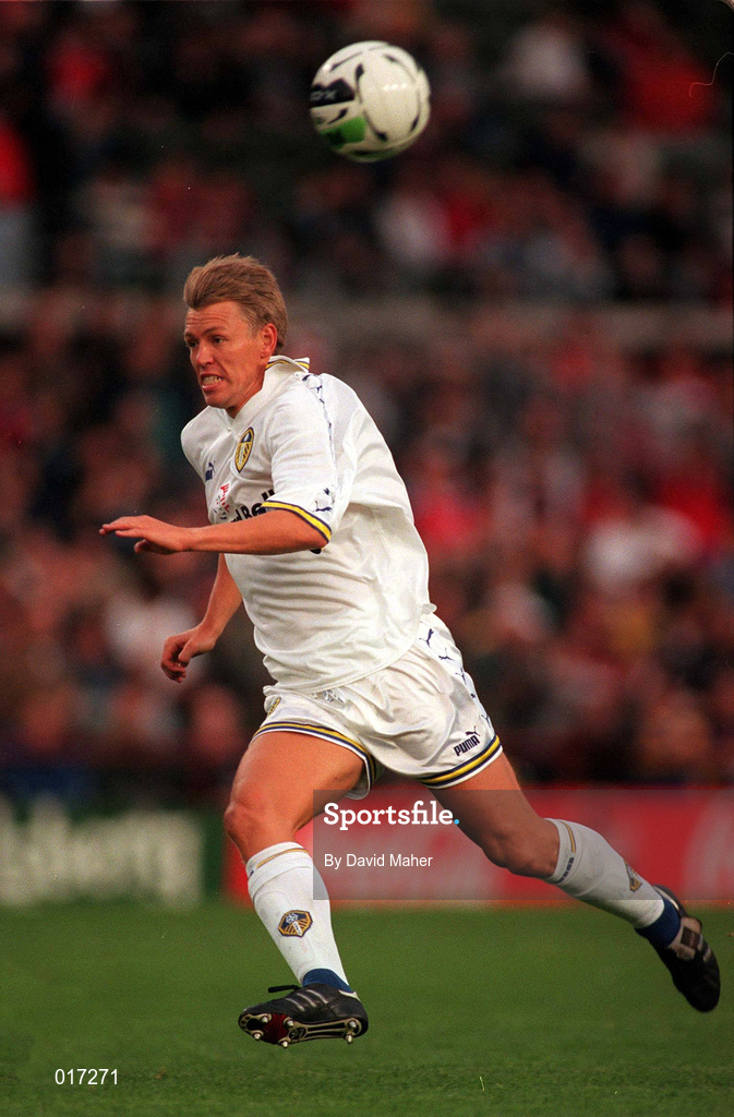 31 July 1998; Gunnar Halle of Leeds United during the Carlsberg Trophy match between Leeds United and Lazio at Lansdowne Road in Dublin. Photo by David Maher/Sportsfile.