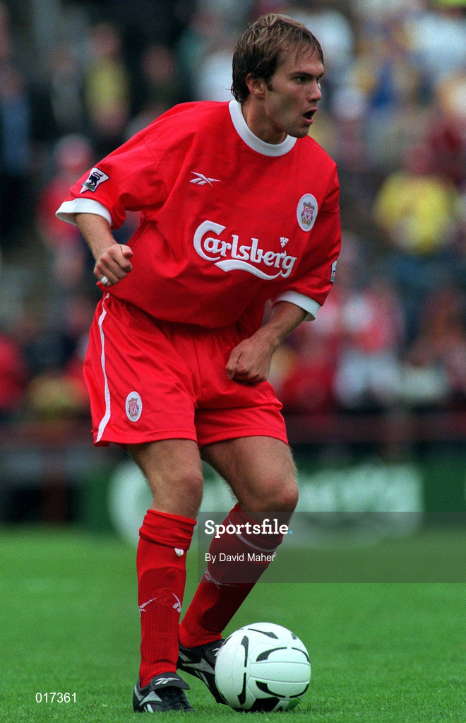 31 July 1998; Jason McAteer of Liverpool during the Carlsberg Trophy match between St Patrick's Athletic and Liverpool at Lansdowne Road in Dublin. Photo by David Maher/Sportsfile