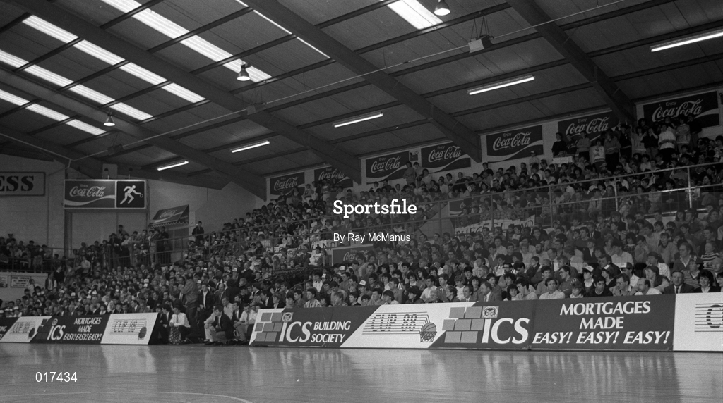 24 January 1988; A general view of the crowd in Neptune Stadium ahead of the ICS Senior Men's National Basketball Cup Final match between Burgerland Neptune and St Declan's Cabra at Neptune Stadium in Cork. Photo by Ray McManus/Sportsfile.