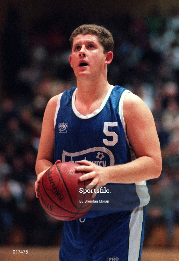 28 January 1996; Paul McStay of Chambourcy Ballina during the Senior Men's National Cup Final between Chambourcy Ballina and Star of the Sea at the National Basketball Arena in Tallaght, Dublin. Photo By Brendan Moran/Sportsfile.