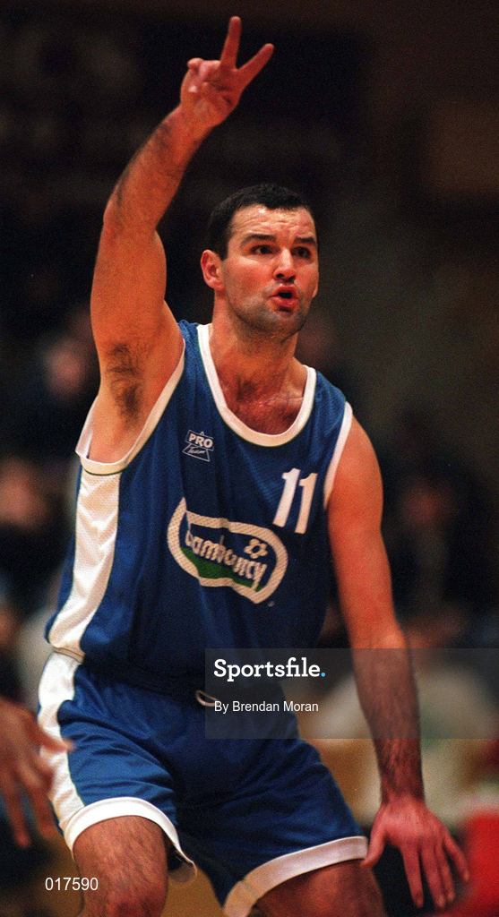 28 January 1996; Liam MacHale of Chambourcy Ballina during the Senior Men's National Cup Final between Chambourcy Ballina and Star of the Sea at the National Basketball Arena in Tallaght, Dublin. Photo By Brendan Moran/Sportsfile.