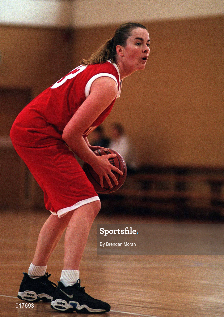 26 October 1997; Suzanne Maguire of Tolka Rovers during the ESB Women's Basketball League match between Tolka Rovers and Wildcats at Tolka Rovers Basketball Club in Dublin. Photo By Brendan Moran/Sportsfile.