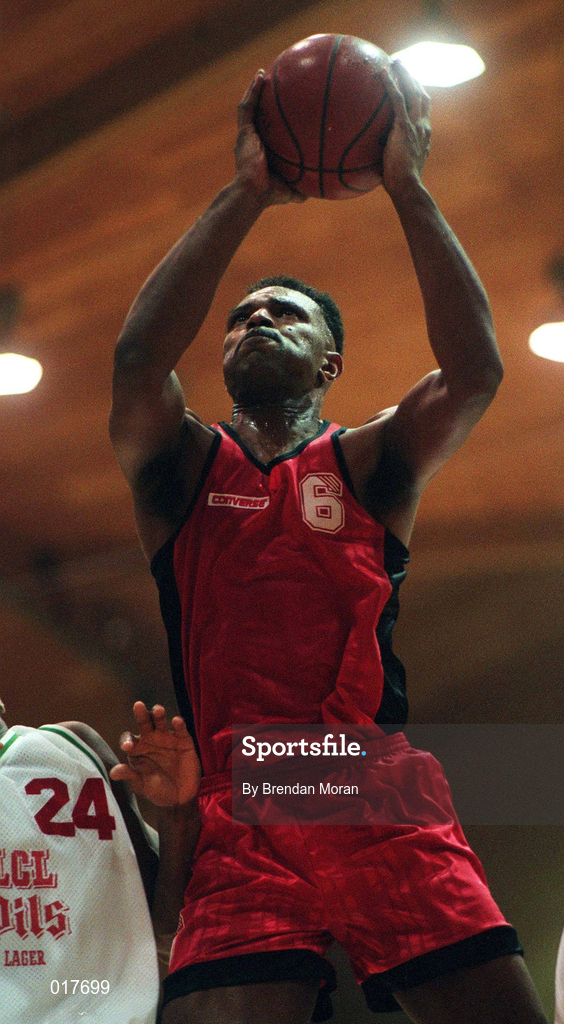 26 January 1996; Terry Strickland of Neptune during the Sprite Men's Senior National Cup Semi-Final match between Neptune and Star of The Sea at the National Basketball Arena in Tallaght, Dublin. Photo By Brendan Moran/Sportsfile.