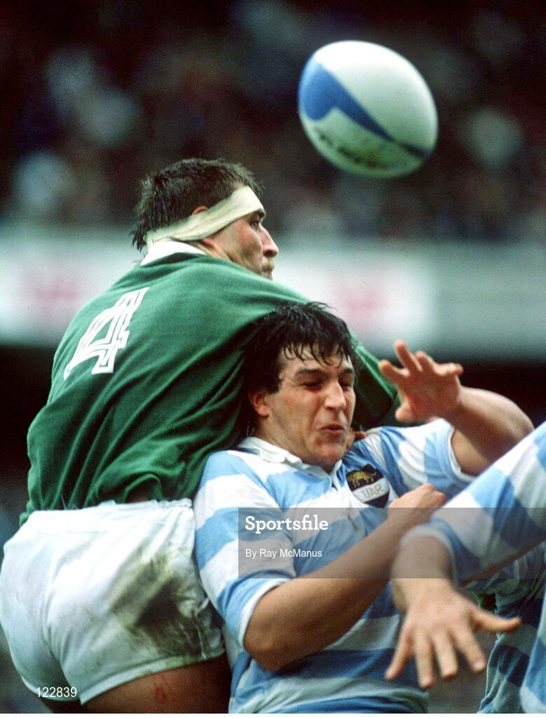 27 October 1990; Donal Lenihan of Ireland in action during the International Friendly match between Ireland and Argentina at Lansdowne Road, Dublin. Photo by Ray McManus/Sportsfile