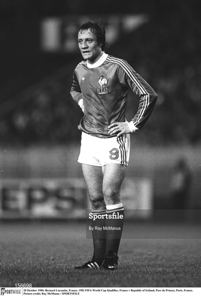 28 October 1980; Bernard Lacombe, France. 1982 FIFA World Cup Qualifier, France v Republic of Ireland, Parc de Princes, Paris, France. Picture credit; Ray McManus / SPORTSFILE