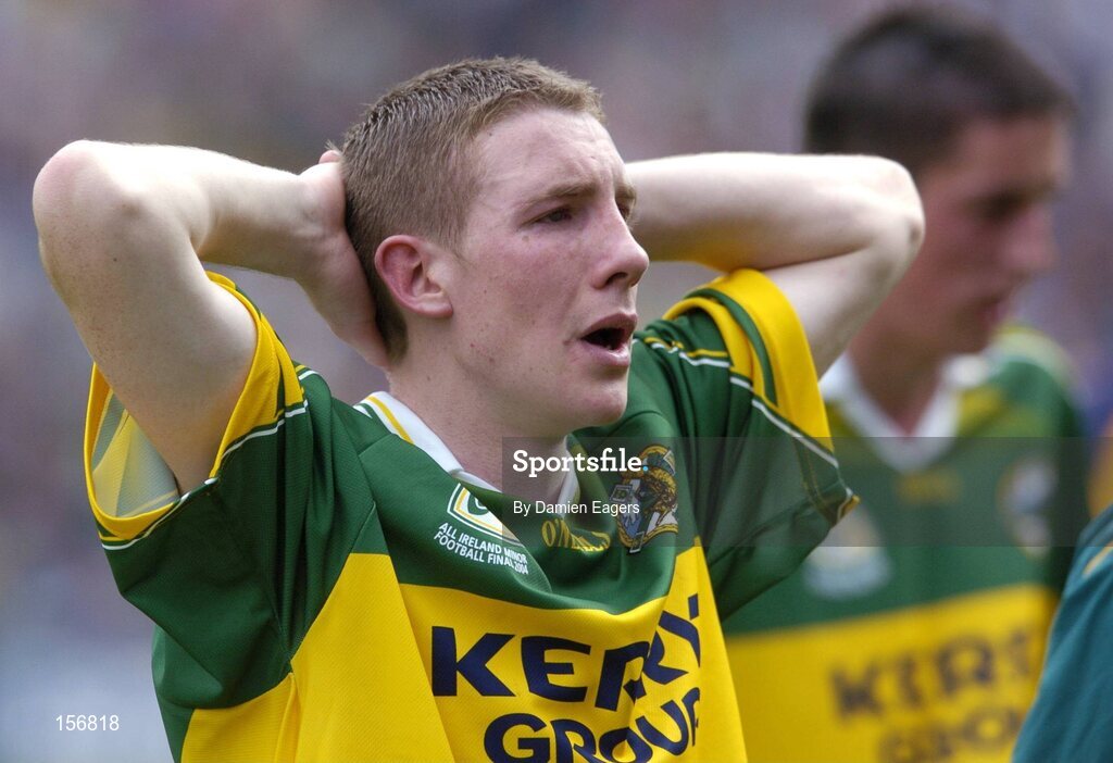 26 September 2004; Andrew Kennelly, Kerry. All-Ireland Minor Football Championship Final, Kerry v Tyrone, Croke Park, Dublin. Picture credit; Damien Eagers / SPORTSFILE *** Local Caption *** Any photograph taken by SPORTSFILE during, or in connection with, the 2004 All-Ireland Minor  Football Final which displays GAA logos or contains an image or part of an image of any GAA intellectual property, or, which contains images of a GAA player/players in their playing uniforms, may only be used for editorial and non-advertising purposes.  Use of photographs for advertising, as posters or for purchase separately is strictly prohibited unless prior written approval has been obtained from the Gaelic Athletic Association.