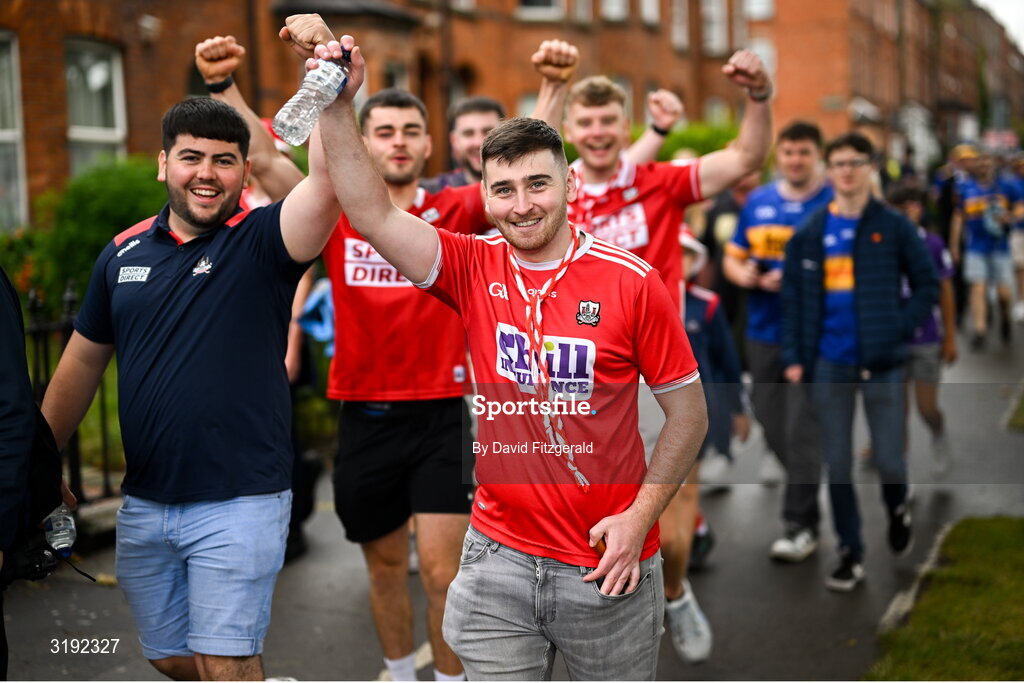 20 July 2025; Cork supporters before the GAA Hurling All-Ireland Senior Championship final match between Cork and Tipperary at Croke Park in Dublin. Photo by David Fitzgerald/Sportsfile