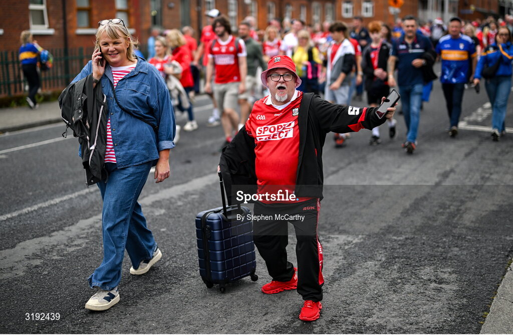 20 July 2025; Cork supporter Jamie Stewart, from Bandon in Cork, before the GAA Hurling All-Ireland Senior Championship final match between Cork and Tipperary at Croke Park in Dublin. Photo by Stephen McCarthy/Sportsfile