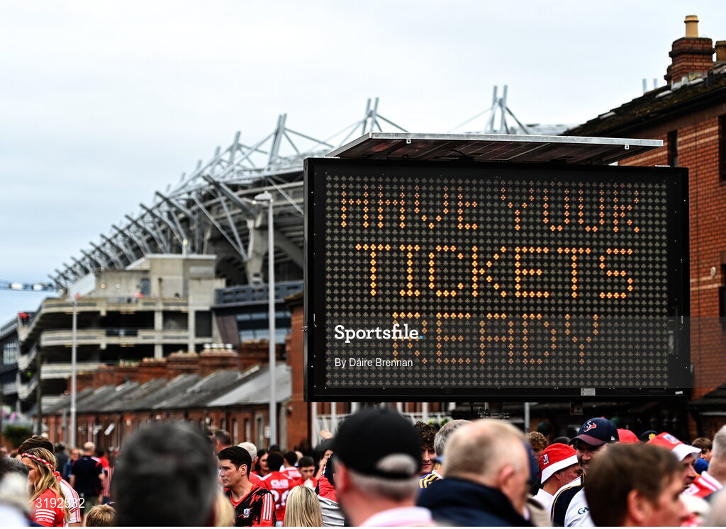 20 July 2025; A sign at the top of Jones' Road ahead of the GAA Hurling All-Ireland Senior Championship final match between Cork and Tipperary at Croke Park in Dublin. Photo by Daire Brennan/Sportsfile