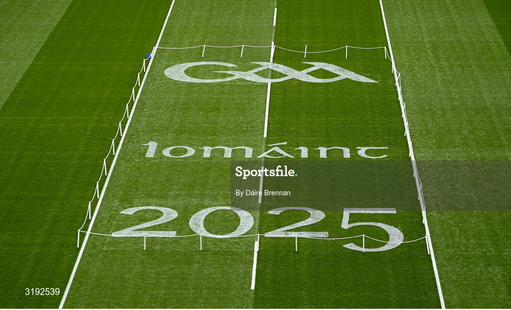 20 July 2025; A general view of the pitch ahead of the GAA Hurling All-Ireland Senior Championship final match between Cork and Tipperary at Croke Park in Dublin. Photo by Daire Brennan/Sportsfile