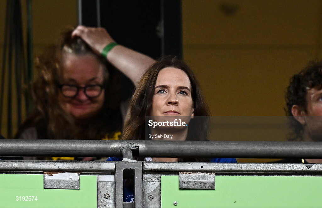 20 July 2025; Retired jockey Rachael Blackmore during the GAA Hurling All-Ireland Senior Championship final match between Cork and Tipperary at Croke Park in Dublin. Photo by Seb Daly/Sportsfile