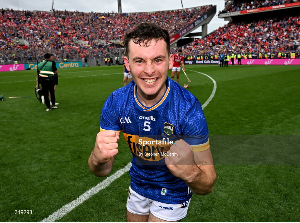 20 July 2025; Craig Morgan of Tipperary after his side's victory in the GAA Hurling All-Ireland Senior Championship final match between Cork and Tipperary at Croke Park in Dublin. Photo by Stephen McCarthy/Sportsfile