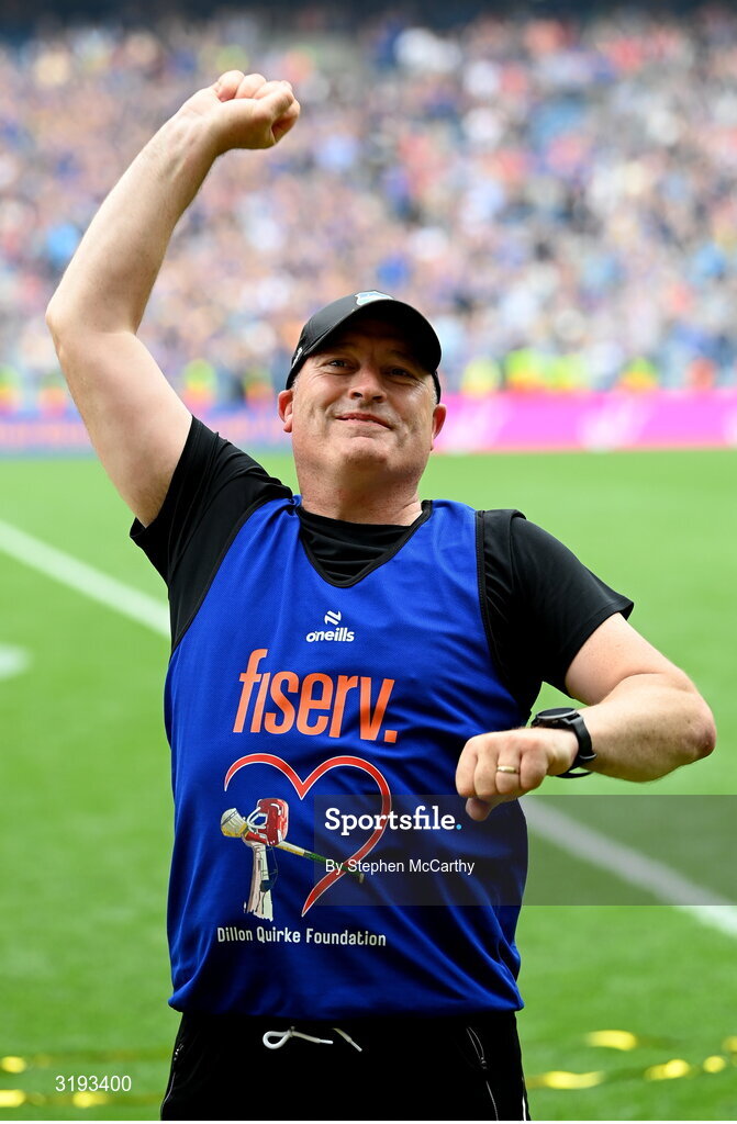 20 July 2025; Tipperary manager Liam Cahill celebrates after the GAA Hurling All-Ireland Senior Championship final match between Cork and Tipperary at Croke Park in Dublin. Photo by Stephen McCarthy/Sportsfile