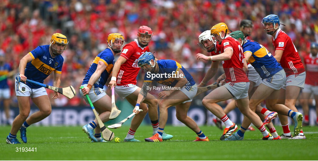 20 July 2025; Willie Connors of Tipperary wins possession  during the GAA Hurling All-Ireland Senior Championship final match between Cork and Tipperary at Croke Park in Dublin. Photo by Ray McManus/Sportsfile