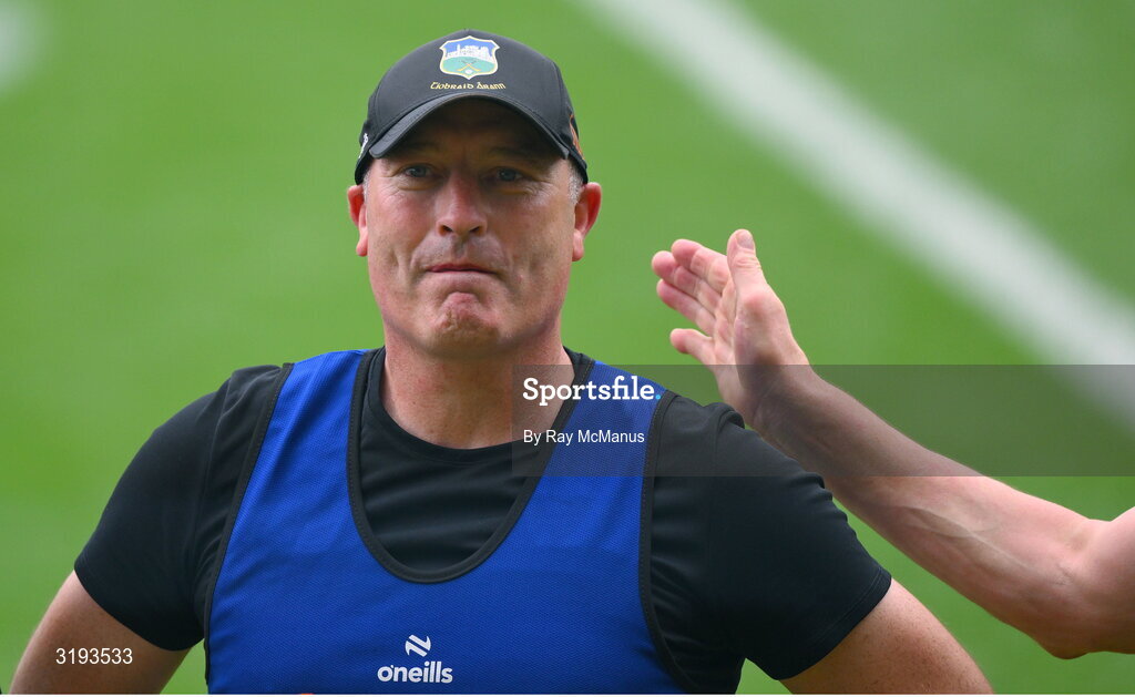 20 July 2025; Tipperary manager Liam Cahill celebrates after the GAA Hurling All-Ireland Senior Championship final match between Cork and Tipperary at Croke Park in Dublin. Photo by Ray McManus/Sportsfile