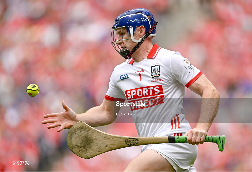20 July 2025; Cork goalkeeper Patrick Collins during the GAA Hurling All-Ireland Senior Championship final match between Cork and Tipperary at Croke Park in Dublin. Photo by Seb Daly/Sportsfile