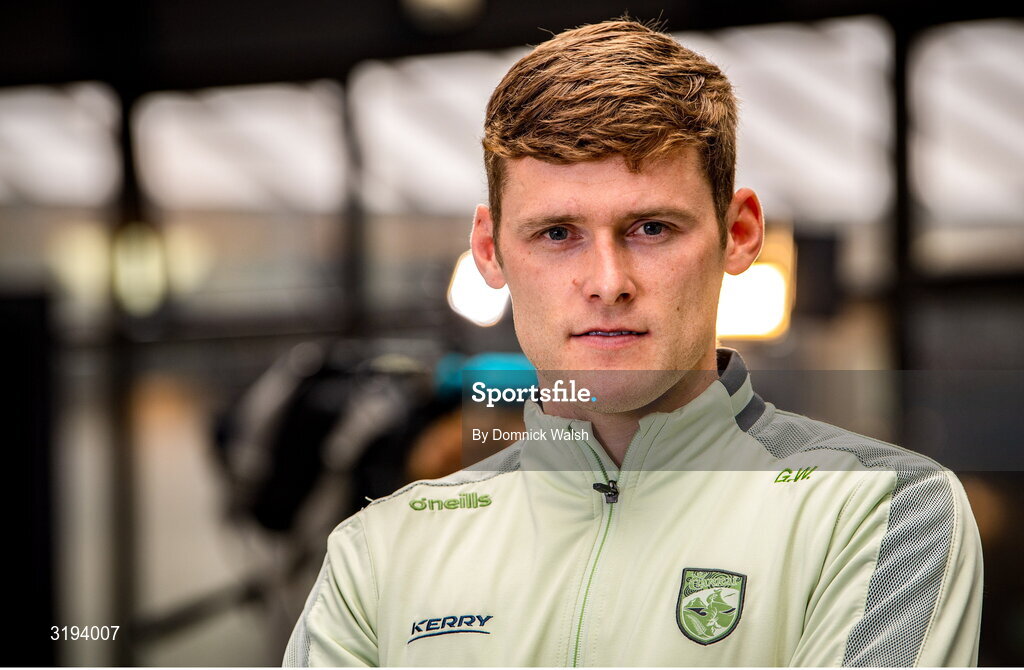 19 July 2025; Gavin White poses for a portrait during the Kerry GAA Football All-Ireland Senior Final Media Conference at the Gleneagle Hotel in Killarney, Kerry. Photo by Domnick Walsh/Sportsfile