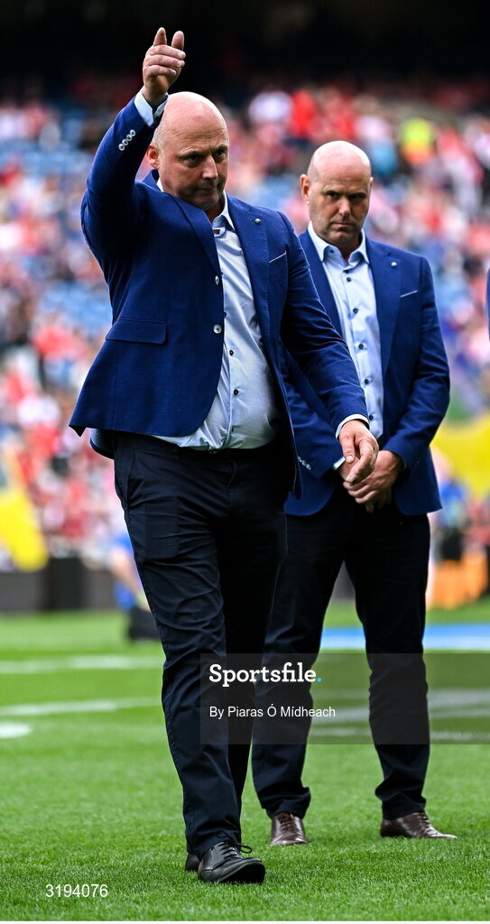 20 July 2025; Andy Comerford of the 2000 All-Ireland winning Kilkenny hurling jubilee team who were honoured before the GAA Hurling All-Ireland Senior Championship final match between Cork and Tipperary at Croke Park in Dublin. Photo by Piaras Ó Mídheach/Sportsfile