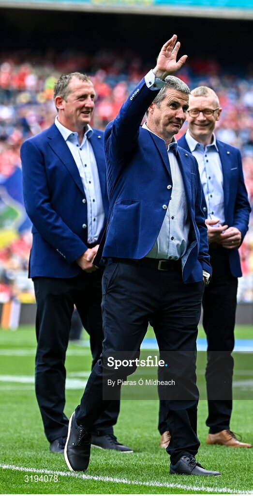 20 July 2025; Phil Larkin of the 2000 All-Ireland winning Kilkenny hurling jubilee team who were honoured before the GAA Hurling All-Ireland Senior Championship final match between Cork and Tipperary at Croke Park in Dublin. Photo by Piaras Ó Mídheach/Sportsfile