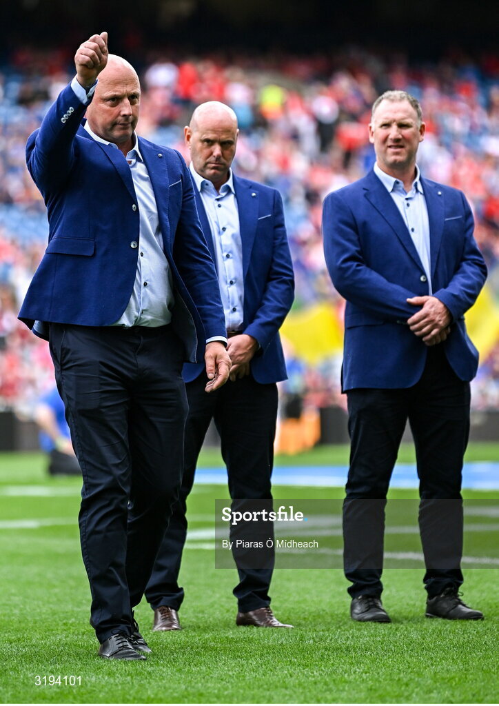 20 July 2025; Andy Comerford of the 2000 All-Ireland winning Kilkenny hurling jubilee team who were honoured before the GAA Hurling All-Ireland Senior Championship final match between Cork and Tipperary at Croke Park in Dublin. Photo by Piaras Ó Mídheach/Sportsfile
