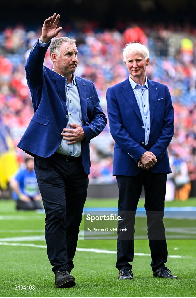 20 July 2025; Denis Byrne of the 2000 All-Ireland winning Kilkenny hurling jubilee team who were honoured before the GAA Hurling All-Ireland Senior Championship final match between Cork and Tipperary at Croke Park in Dublin. Photo by Piaras Ó Mídheach/Sportsfile
