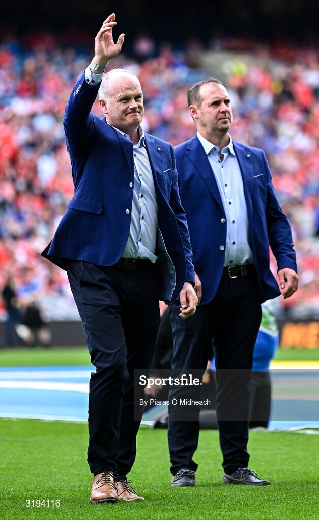 20 July 2025; Seán Meally of the 2000 All-Ireland winning Kilkenny hurling jubilee team who were honoured before the GAA Hurling All-Ireland Senior Championship final match between Cork and Tipperary at Croke Park in Dublin. Photo by Piaras Ó Mídheach/Sportsfile