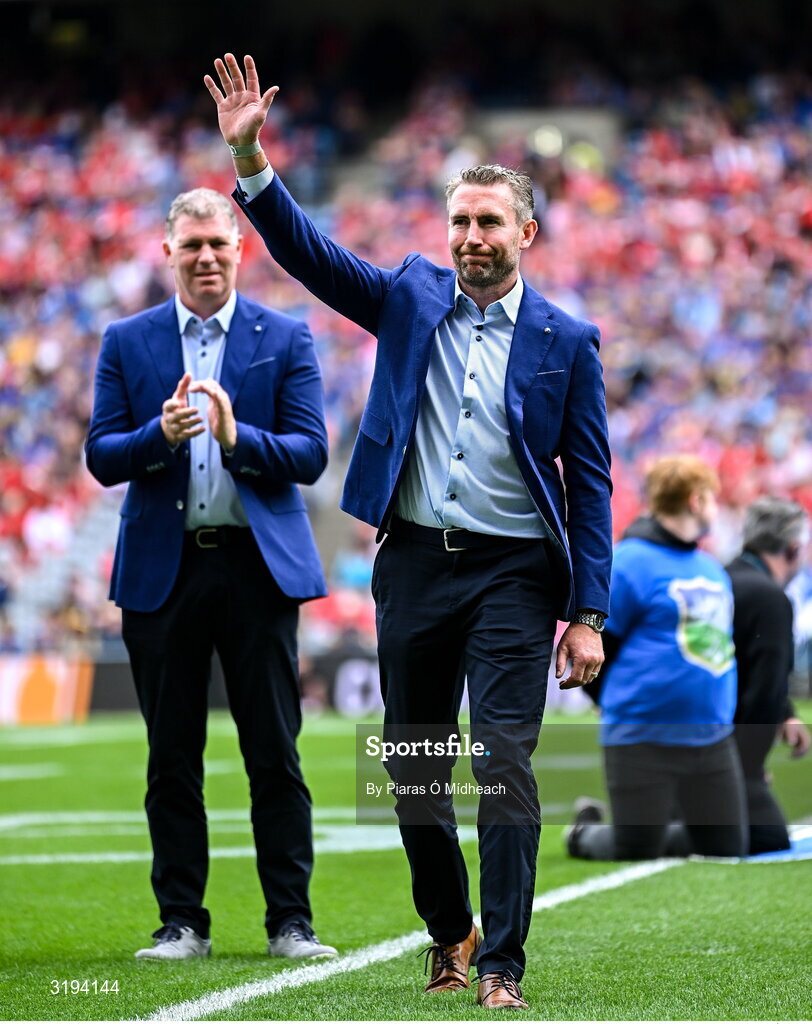 20 July 2025; Eddie Brennan of the 2000 All-Ireland winning Kilkenny hurling jubilee team who were honoured before the GAA Hurling All-Ireland Senior Championship final match between Cork and Tipperary at Croke Park in Dublin. Photo by Piaras Ó Mídheach/Sportsfile