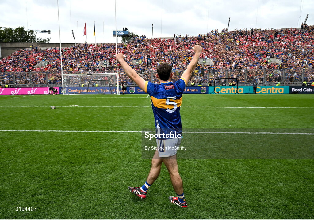 20 July 2025; Craig Morgan of Tipperary celebrates after the GAA Hurling All-Ireland Senior Championship final match between Cork and Tipperary at Croke Park in Dublin. Photo by Stephen McCarthy/Sportsfile