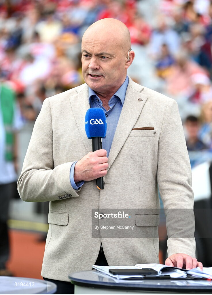 20 July 2025; RTÉ Sport analyst Anthony Daly before the GAA Hurling All-Ireland Senior Championship final match between Cork and Tipperary at Croke Park in Dublin. Photo by Stephen McCarthy/Sportsfile