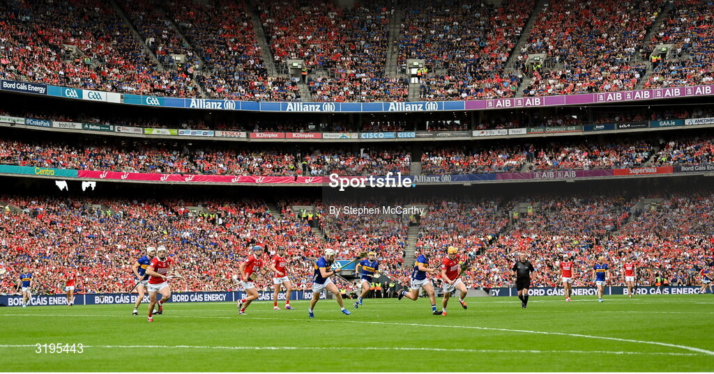 20 July 2025; A general view of the action during the GAA Hurling All-Ireland Senior Championship final match between Cork and Tipperary at Croke Park in Dublin. Photo by Stephen McCarthy/Sportsfile