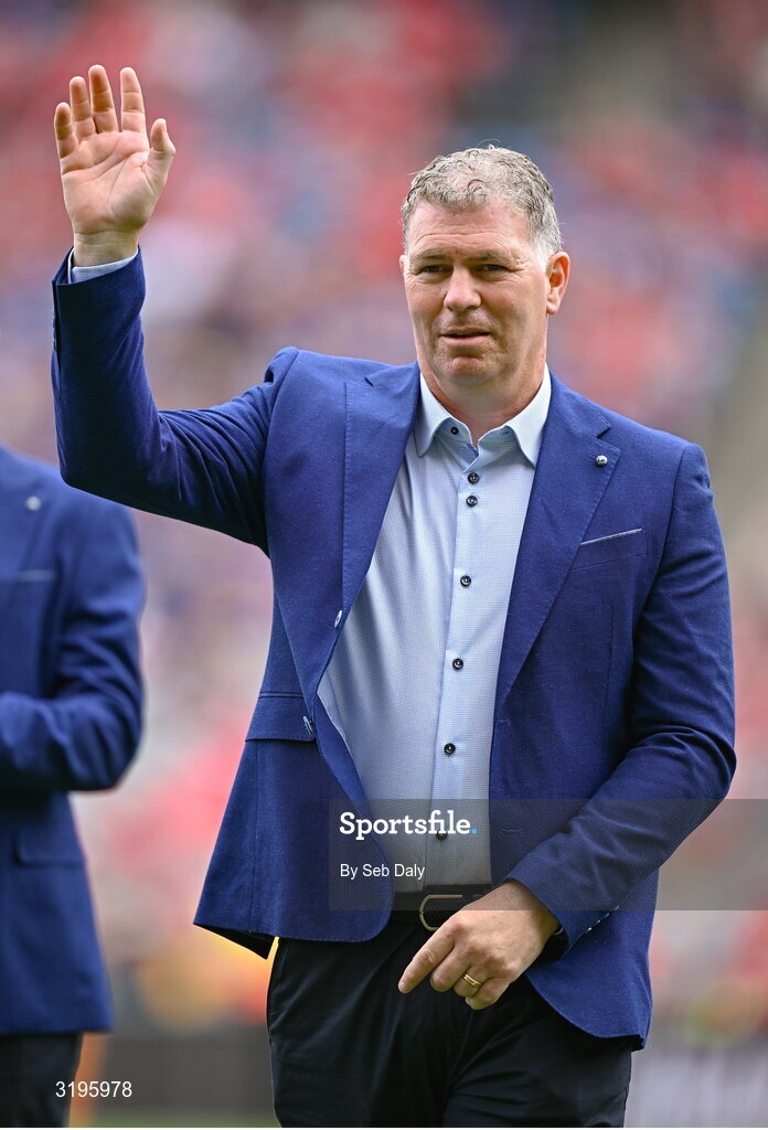 20 July 2025; Jimmy Coogan of the 2000 All-Ireland winning Kilkenny hurling jubilee team who were honoured before the GAA Hurling All-Ireland Senior Championship final match between Cork and Tipperary at Croke Park in Dublin. Photo by Seb Daly/Sportsfile
