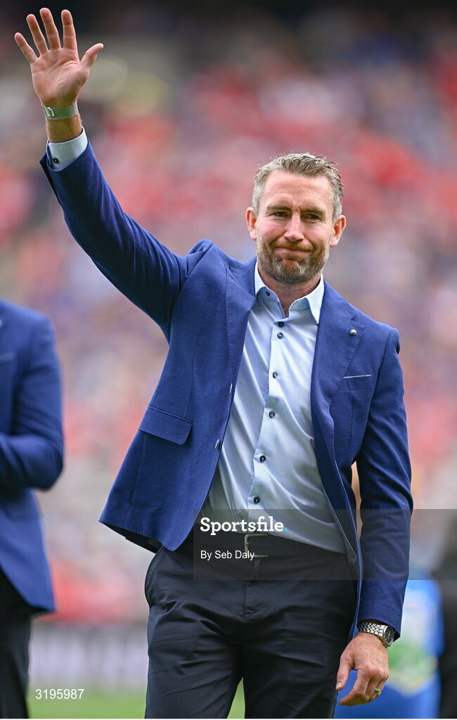 20 July 2025; Eddie Brennan of the 2000 All-Ireland winning Kilkenny hurling jubilee team who were honoured before the GAA Hurling All-Ireland Senior Championship final match between Cork and Tipperary at Croke Park in Dublin. Photo by Seb Daly/Sportsfile