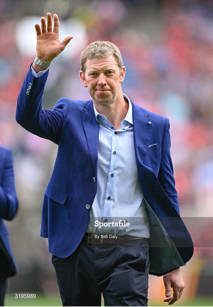 20 July 2025; Michael Hoyne of the 2000 All-Ireland winning Kilkenny hurling jubilee team who were honoured before the GAA Hurling All-Ireland Senior Championship final match between Cork and Tipperary at Croke Park in Dublin. Photo by Seb Daly/Sportsfile