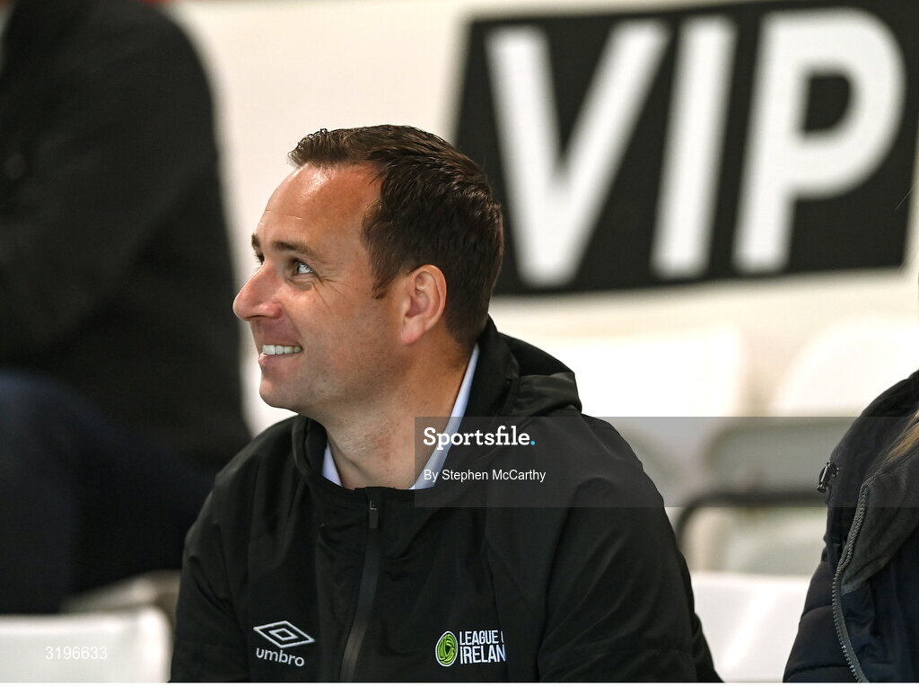 23 July 2025; League of Ireland director Mark Scanlon in attendance during the UEFA Champions League Second Qualifying Round first leg match between Shelbourne and Qarabag FK at Tolka Park in Dublin. Photo by Stephen McCarthy/Sportsfile