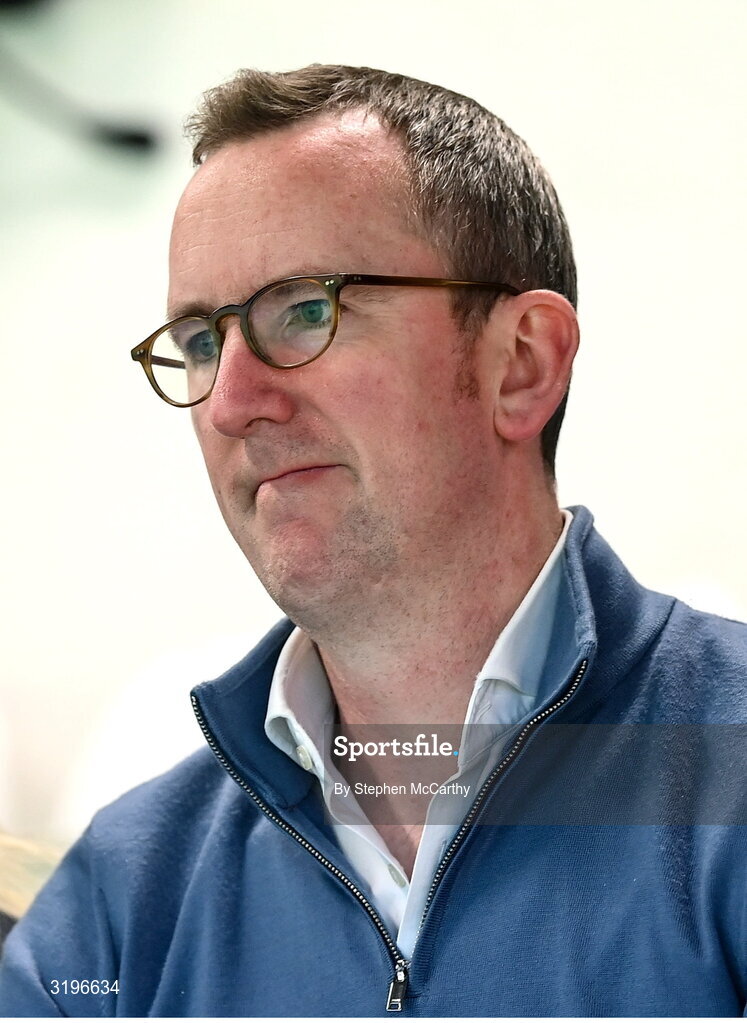 23 July 2025; FAI chief executive officer David Courell in attendance during the UEFA Champions League Second Qualifying Round first leg match between Shelbourne and Qarabag FK at Tolka Park in Dublin. Photo by Stephen McCarthy/Sportsfile