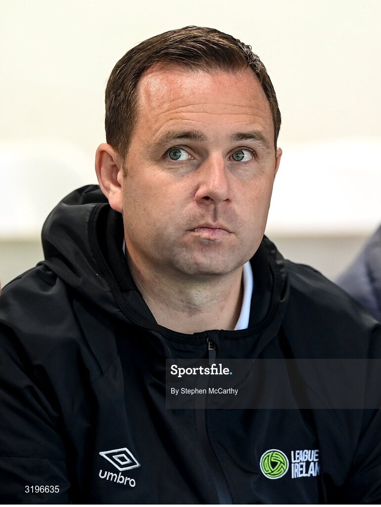 23 July 2025; League of Ireland director Mark Scanlon in attendance during the UEFA Champions League Second Qualifying Round first leg match between Shelbourne and Qarabag FK at Tolka Park in Dublin. Photo by Stephen McCarthy/Sportsfile