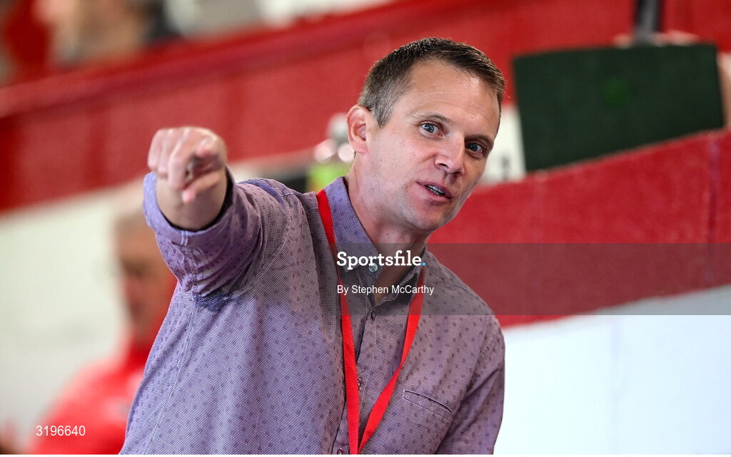 23 July 2025; Shelbourne chief executive officer Tomás Quinn before the UEFA Champions League Second Qualifying Round first leg match between Shelbourne and Qarabag FK at Tolka Park in Dublin. Photo by Stephen McCarthy/Sportsfile