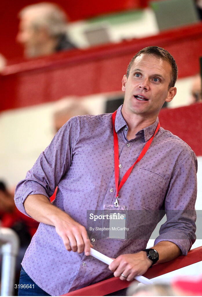 23 July 2025; Shelbourne chief executive officer Tomás Quinn before the UEFA Champions League Second Qualifying Round first leg match between Shelbourne and Qarabag FK at Tolka Park in Dublin. Photo by Stephen McCarthy/Sportsfile