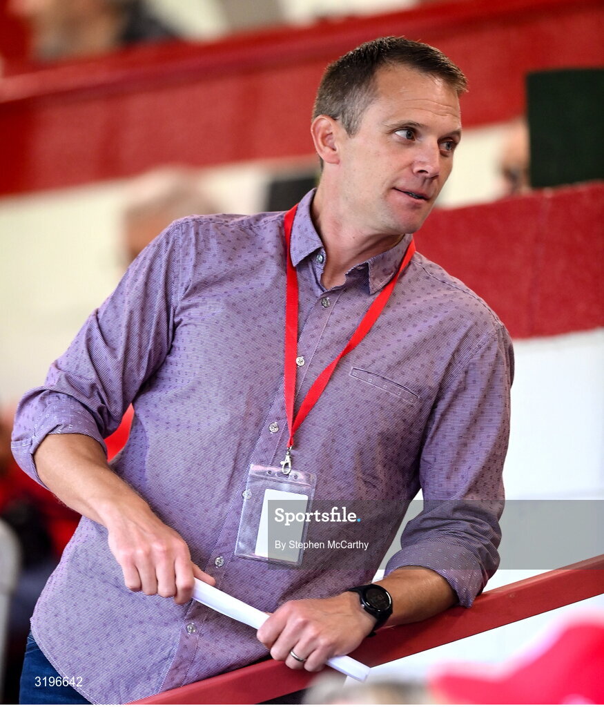 23 July 2025; Shelbourne chief executive officer Tomás Quinn before the UEFA Champions League Second Qualifying Round first leg match between Shelbourne and Qarabag FK at Tolka Park in Dublin. Photo by Stephen McCarthy/Sportsfile