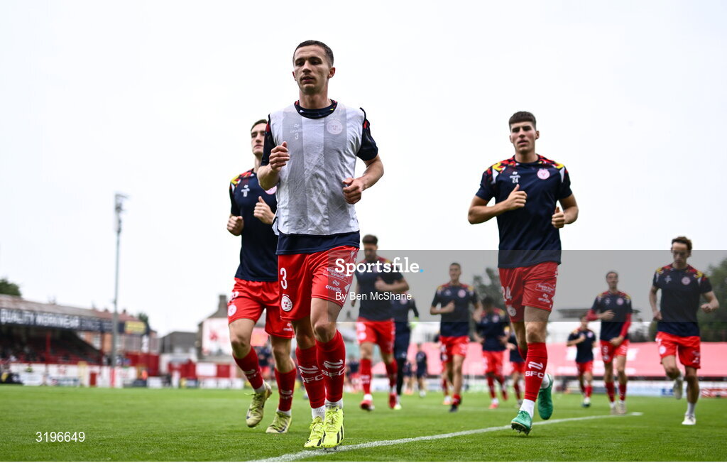 23 July 2025; Tyreke Wilson of Shelbourne before the UEFA Champions League Second Qualifying Round first leg match between Shelbourne and Qarabag FK at Tolka Park in Dublin. Photo by Ben McShane/Sportsfile