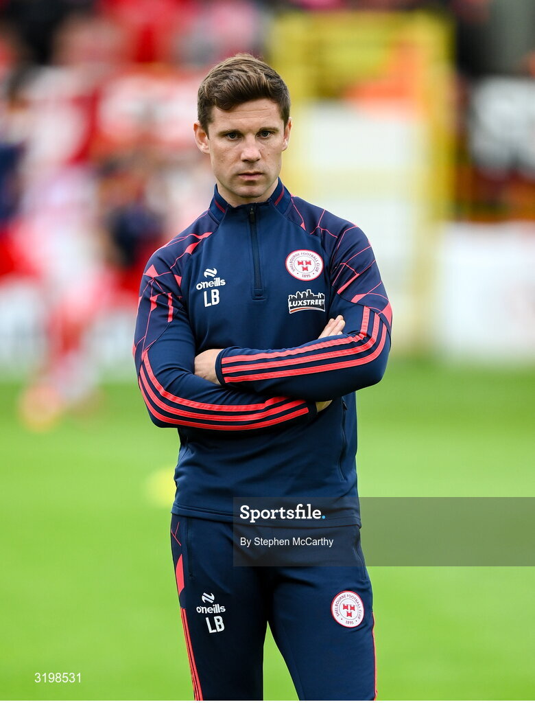23 July 2025; Shelbourne technical director Luke Byrne before the UEFA Champions League Second Qualifying Round first leg match between Shelbourne and Qarabag FK at Tolka Park in Dublin. Photo by Stephen McCarthy/Sportsfile