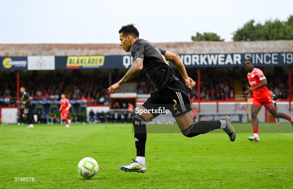 23 July 2025; Matheus Silva of Qarabag during the UEFA Champions League Second Qualifying Round first leg match between Shelbourne and Qarabag FK at Tolka Park in Dublin. Photo by Stephen McCarthy/Sportsfile