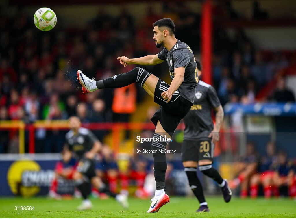 23 July 2025; Tural Bayramov of Qarabag during the UEFA Champions League Second Qualifying Round first leg match between Shelbourne and Qarabag FK at Tolka Park in Dublin. Photo by Stephen McCarthy/Sportsfile